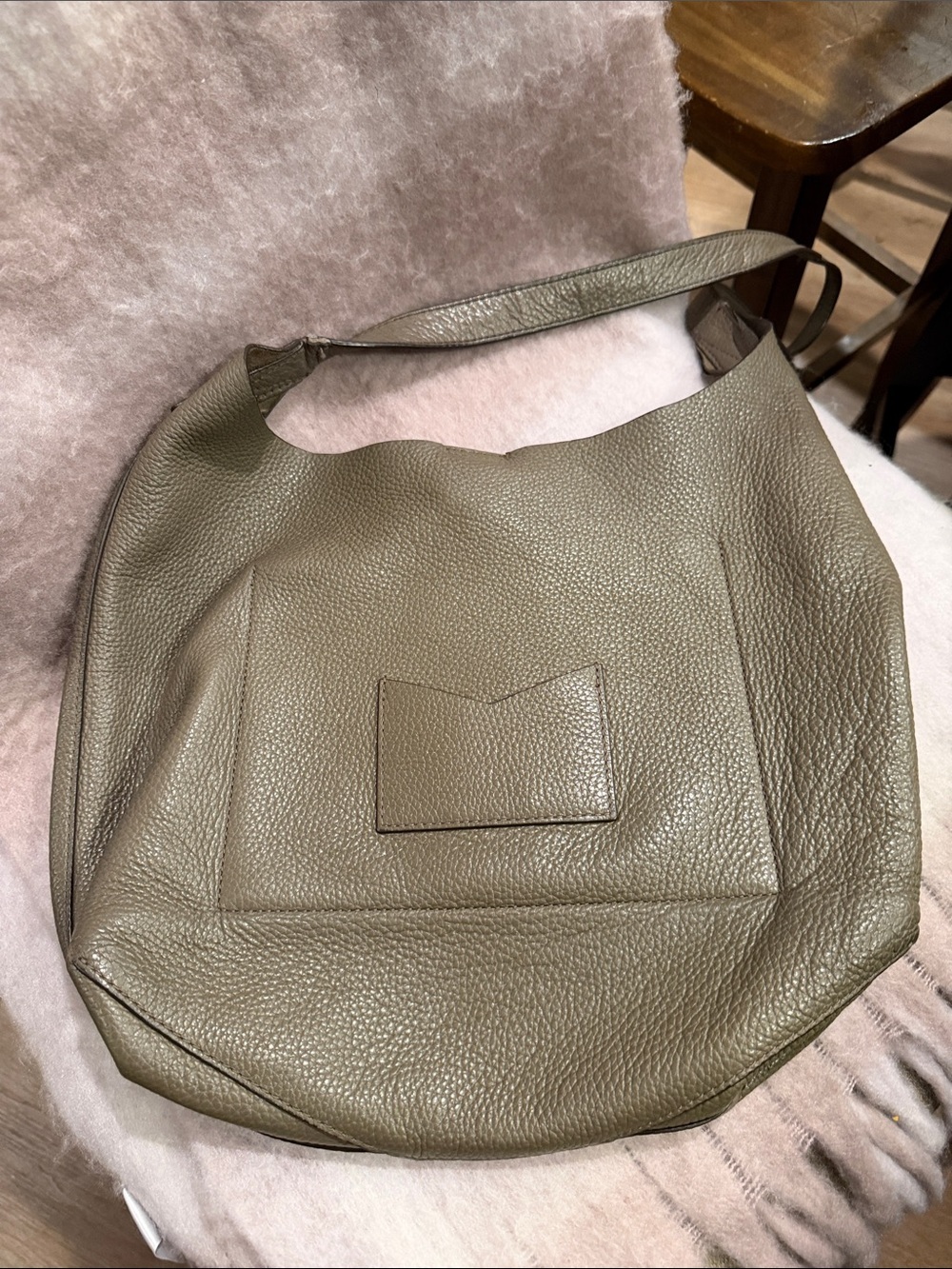 Michael Kors Pebbled Olive Shoulder Hobo Bag - Picture 4 of 10